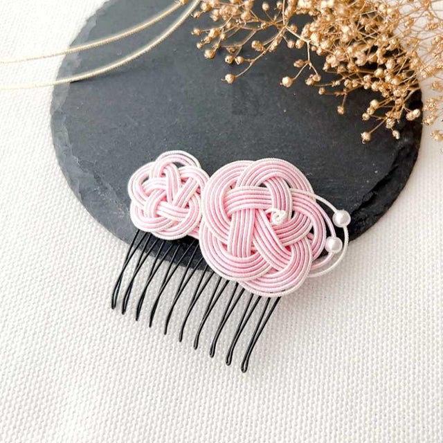 水引　ピアス 梅結び 和風 アイスラリマー 天然石ピアス 梅結び 天然石 水引のお店 | Craft Time | 【 Handmade BOX 】 水引 ピアス 梅結び